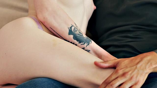 Passionate petite seducing her lover with passionate sex