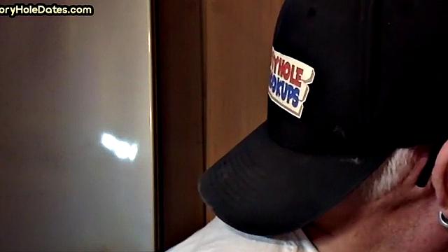 BJ gloryhole DILF sucks in closeup homemade video