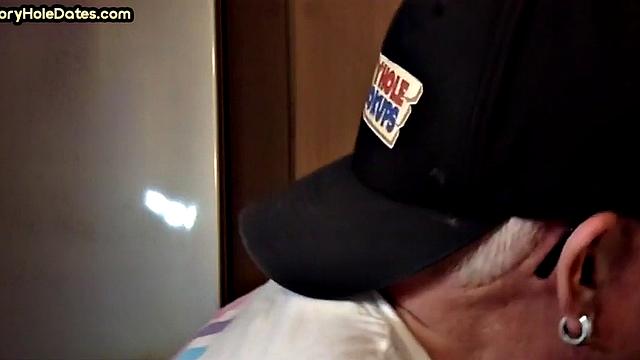 BJ gloryhole DILF sucks in closeup homemade video