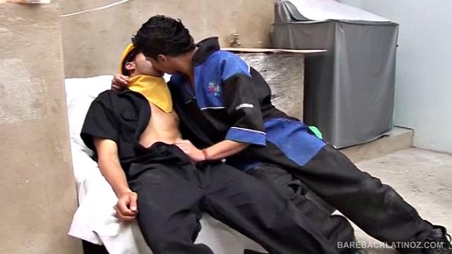 Esneider and Javier are two horny Latino construction workers who have had their eyes on each other for quite some time. Finally these lustful guys find a secluded spot to enjoy a bareback lunch break.