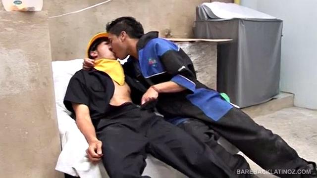 Esneider and Javier are two horny Latino construction workers who have had their eyes on each other for quite some time. Finally these lustful guys find a secluded spot to enjoy a bareback lunch break.