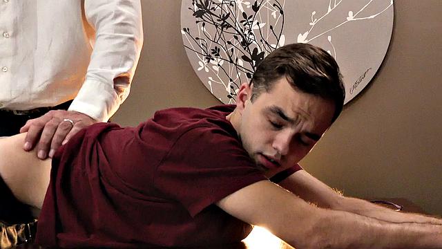 Petite twink toys ass while jerked by in secret office