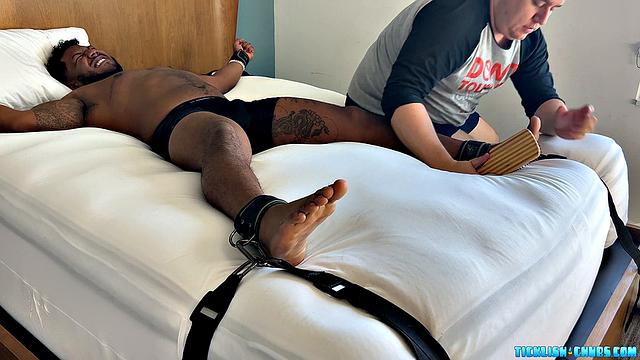 Jurrell gets tickled and teased by Matt until he can't take it-nobody warns you tickle fights end in orgasms