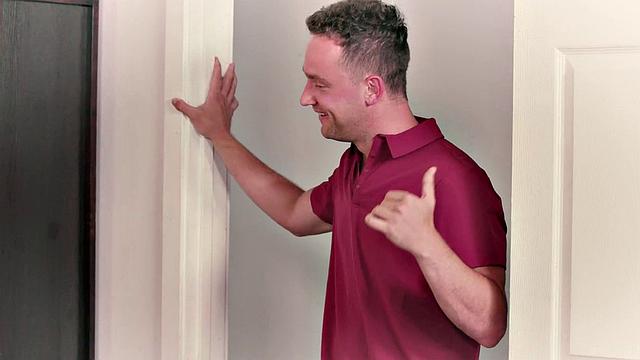 MOMMY'S BOY - Pervert MILF Kit Mercer Teases Food Delivery Guy After Caught Masturbating