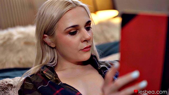 Cute lesbians romantic scissoring.