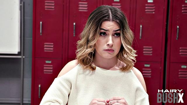 Blonde teacher in sexy threesome