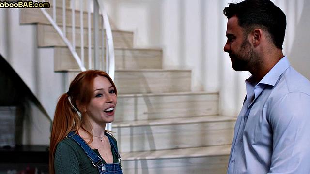 Petite ginger babe rides her BF