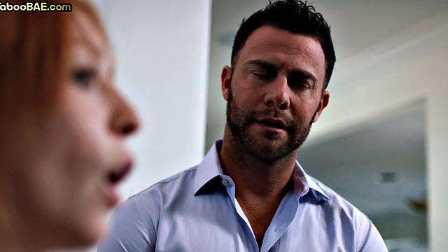 Petite ginger babe rides her BF