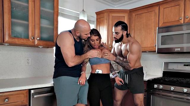 Sexy wild babe fucked by two big dicks in wet pussy hole