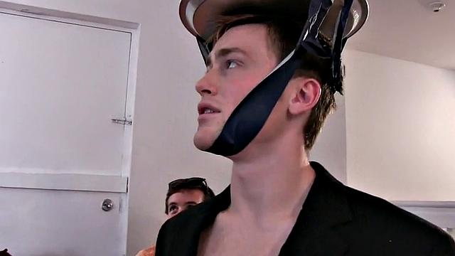 College stud fucked for fraternity after 3some blowjob