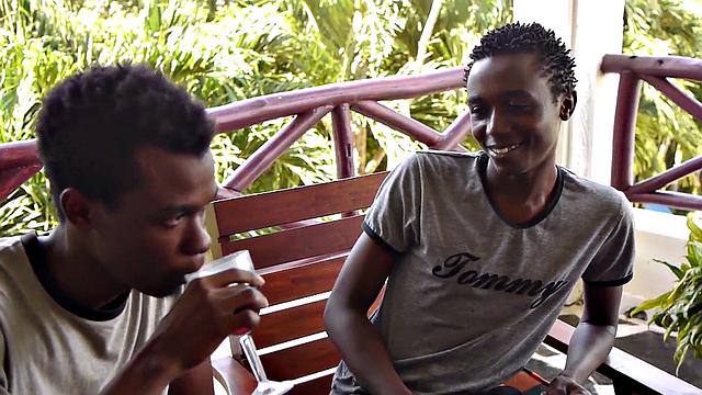 African twink barebacked in hairy asshole at home