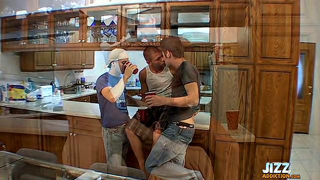 A Big Cum Feast In The Kitchen - Krist Cummings, Shane Allen And Tristan Matthews