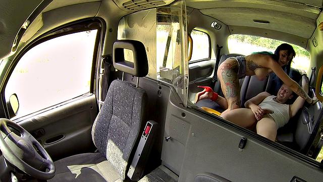 Get ready for a wild ride with a passenger in high heels and doggystyle action