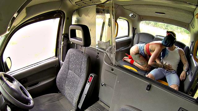 Get ready for a wild ride with a passenger in high heels and doggystyle action