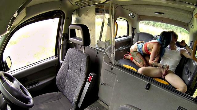 Get ready for a wild ride with a passenger in high heels and doggystyle action