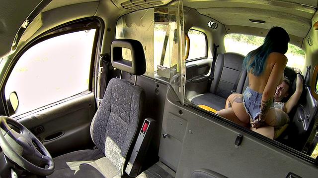 Get ready for a wild ride with a passenger in high heels and doggystyle action