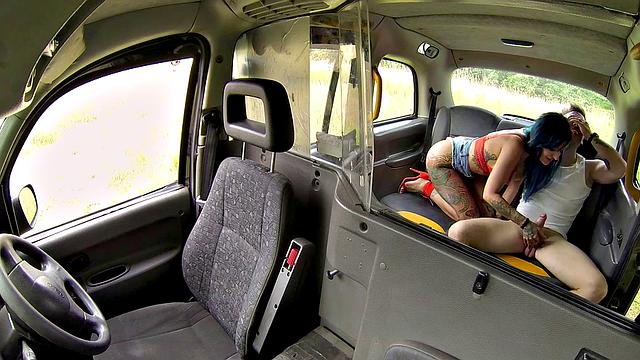 Get ready for a wild ride with a passenger in high heels and doggystyle action