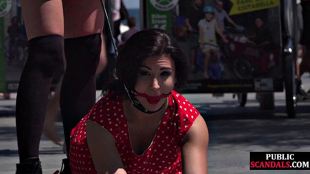 Bigbooty babe gets mouthgagged and humiliated