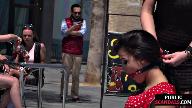 Bigbooty babe gets mouthgagged and humiliated