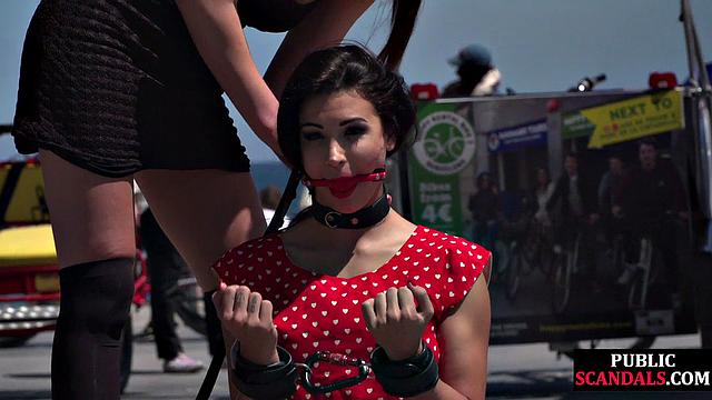 Bigbooty babe gets mouthgagged and humiliated