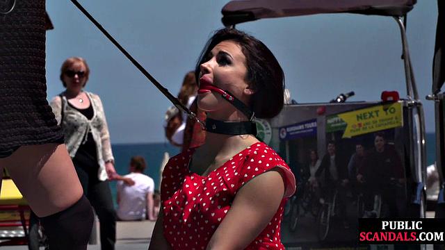 Bigbooty babe gets mouthgagged and humiliated