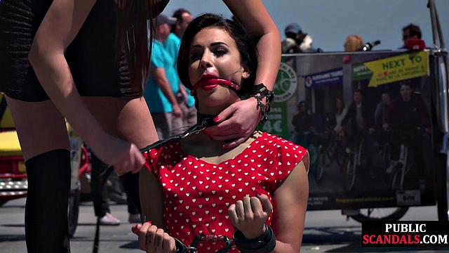 Bigbooty babe gets mouthgagged and humiliated