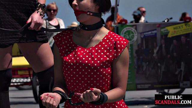 Bigbooty babe gets mouthgagged and humiliated