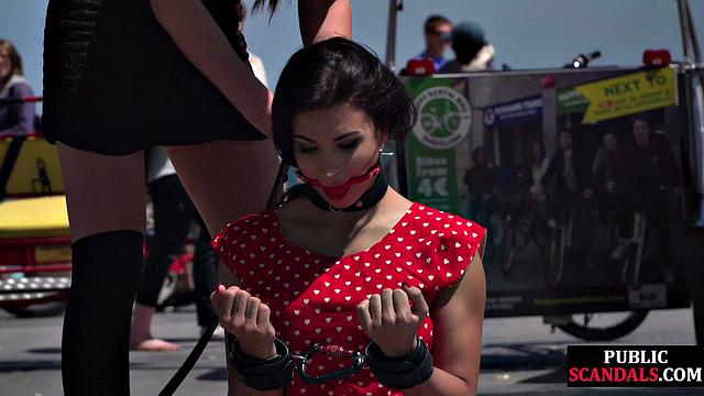 Bigbooty babe gets mouthgagged and humiliated