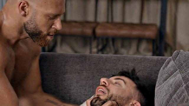 Eager athletic jock barebacks BF till cum in mouth