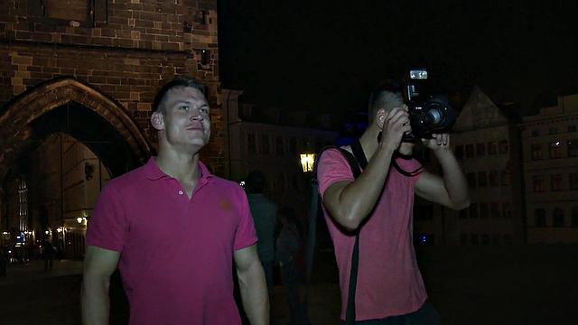 BF drills his muscular friend's ass in public like a pro