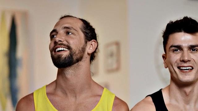 Muscular jock lets BF fuck his tight asshole