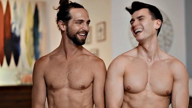 Muscular jock lets BF fuck his tight asshole