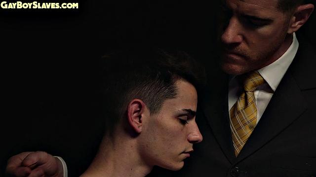 Skinny oiled submissive twink gets by dominant DILF