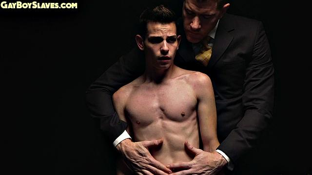 Skinny oiled submissive twink gets by dominant DILF