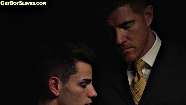 Skinny oiled submissive twink gets by dominant DILF