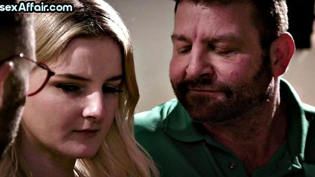 Busty bisex babe covered in cum in 3some after sex