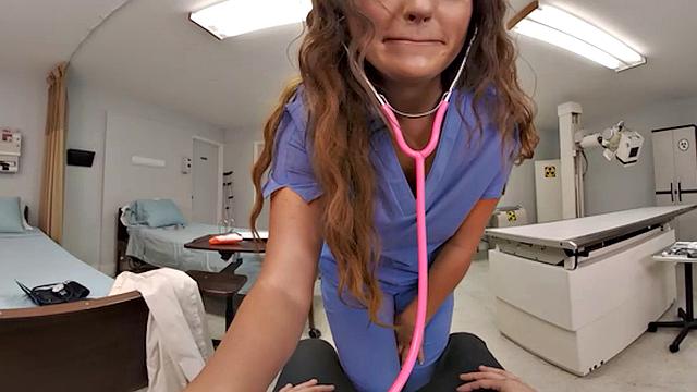 Sexy nurse Nolina Nyx gives a full medical exam while riding your big cock