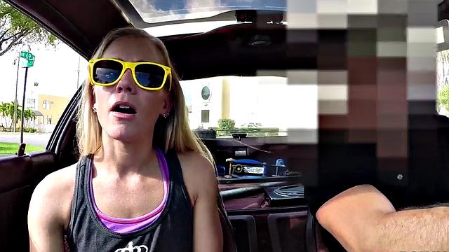 Pawnshop beauty fingered before blowjob and sex