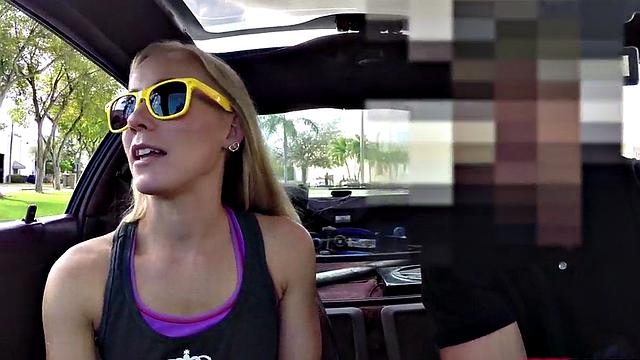 Pawnshop beauty fingered before blowjob and sex