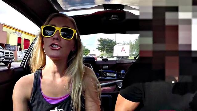 Pawnshop beauty fingered before blowjob and sex