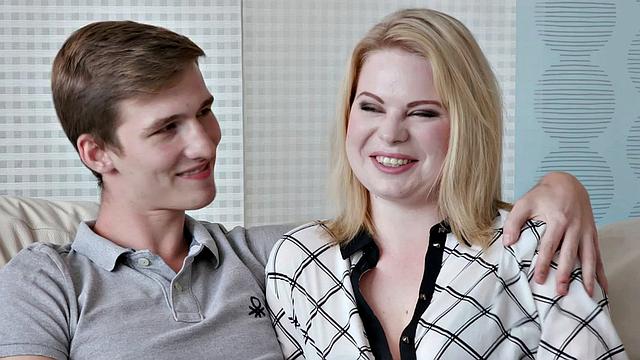 Blond Wife Adry Berty Fucks a Stud in Front of Her Husband