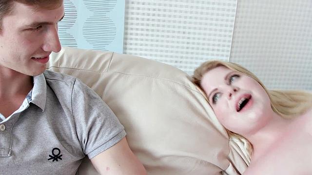 Blond Wife Adry Berty Fucks a Stud in Front of Her Husband