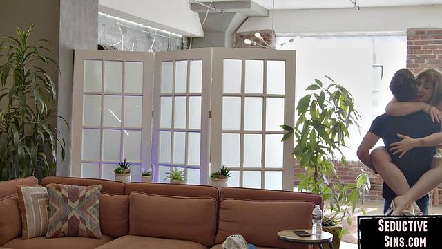 Horny big booty babe riding her lover