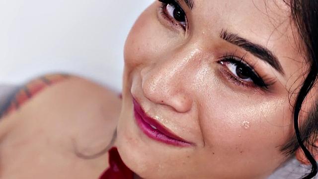 Cute inked 21yo nailed in bathroom by passionate BF