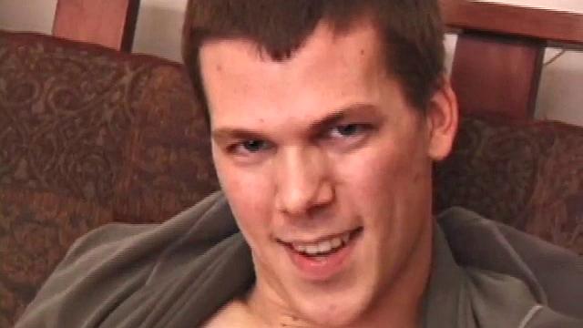 After class, Matt pops in a porn video and invites us to watch him jerk off. He fondles his cock and then pulls out and strips down.