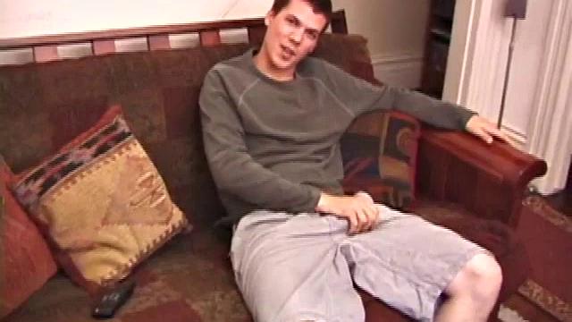 After class, Matt pops in a porn video and invites us to watch him jerk off. He fondles his cock and then pulls out and strips down.