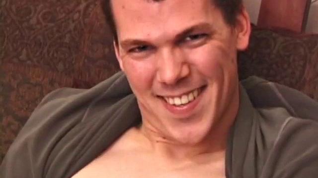 After class, Matt pops in a porn video and invites us to watch him jerk off. He fondles his cock and then pulls out and strips down.