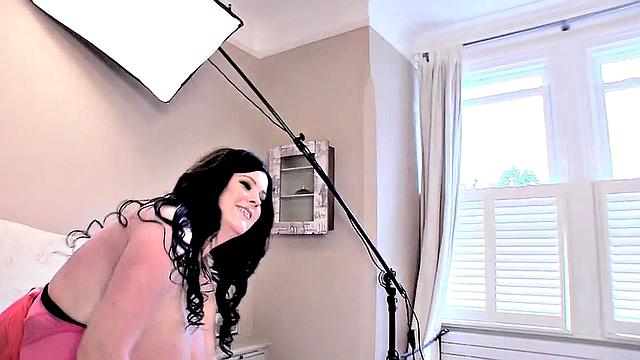 Rachel Aldana - Black Lace Pink Bra 1