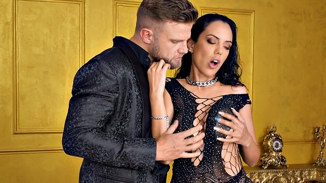 Big-titted MILF enjoys pussy fuck by big white dick