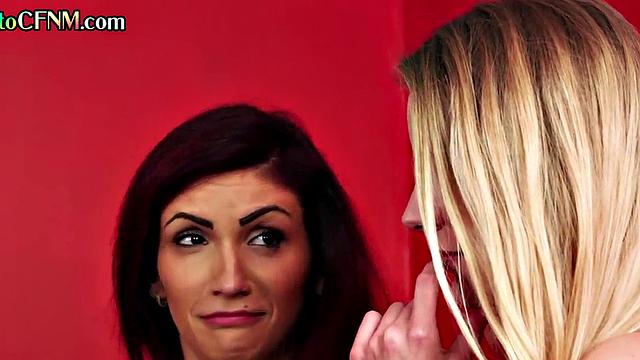 CFNM Bigtitted MILFS jerking guy's cock till cumshot